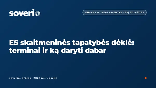 ES skaitmeninės tapatybės dėklė: terminai ir ką daryti dabar